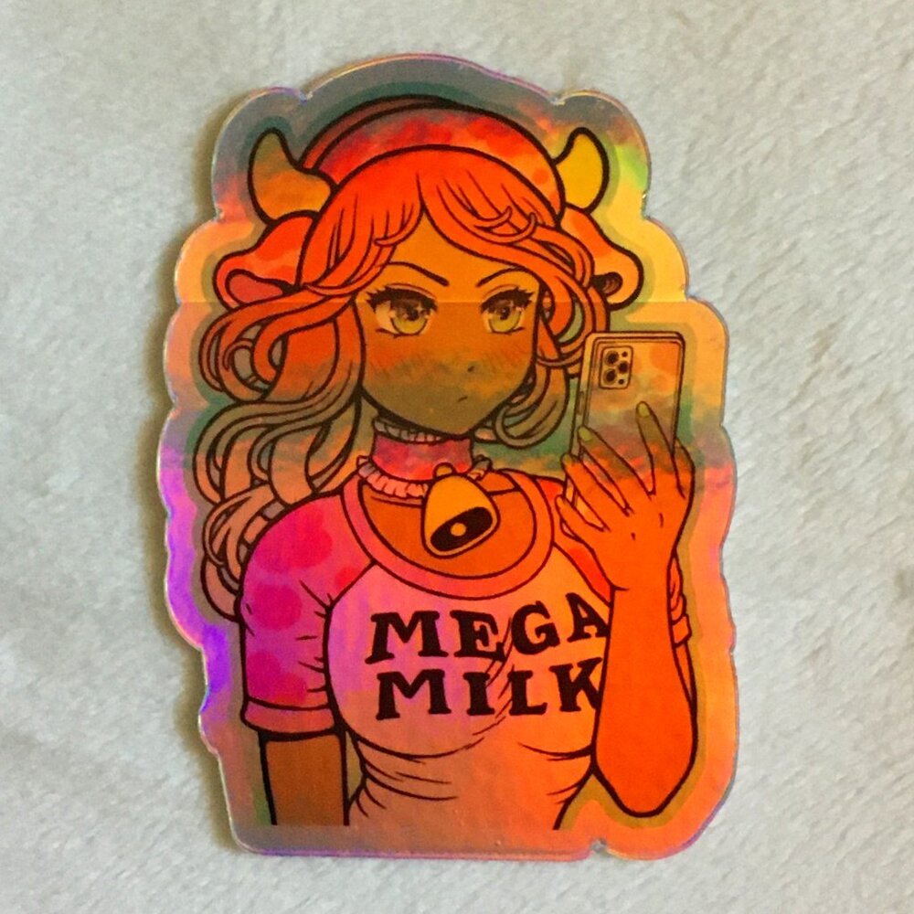 4/$25 Retro 90s 'Mega Milk' Bishoujo Holofoil Sticker